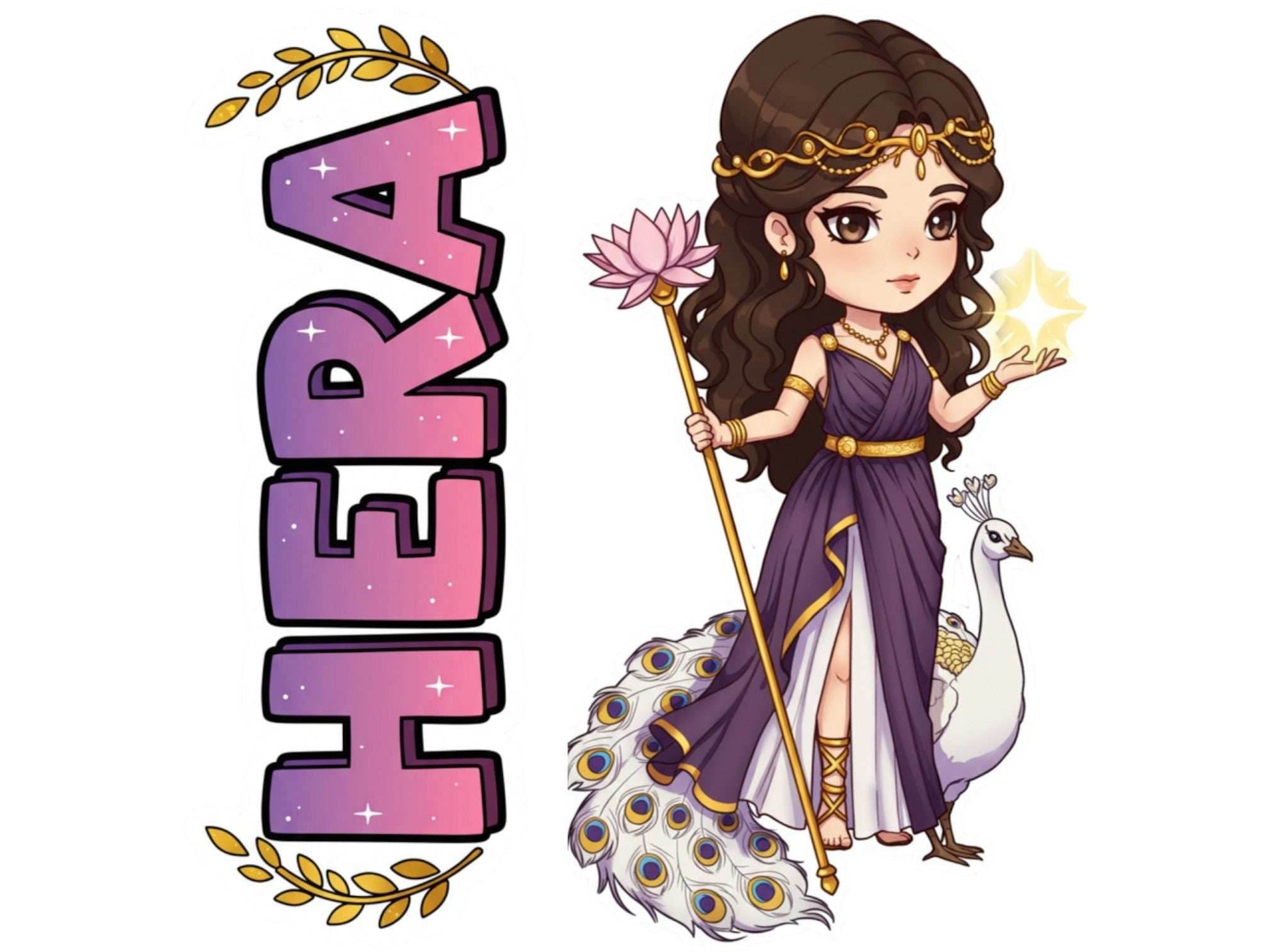 Hera Sticker and Magnet – Basileia Mythkins™ – Queen of the Gods and Marriage | Waterproof & UV-Proof - Sticker / Mini