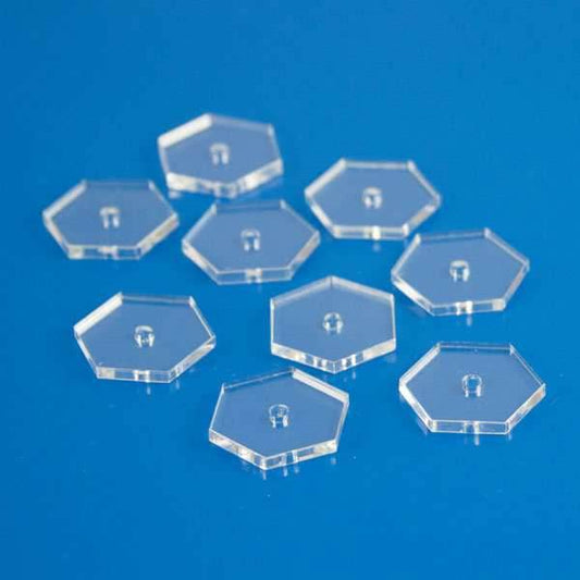 Clear Hex Flight Bases - 20mm / 10