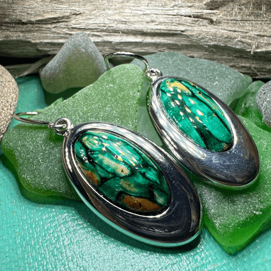 Heathergems Celtic Teardrop Earrings - Green