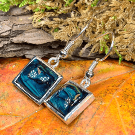 Heathergems Square Earrings - Green