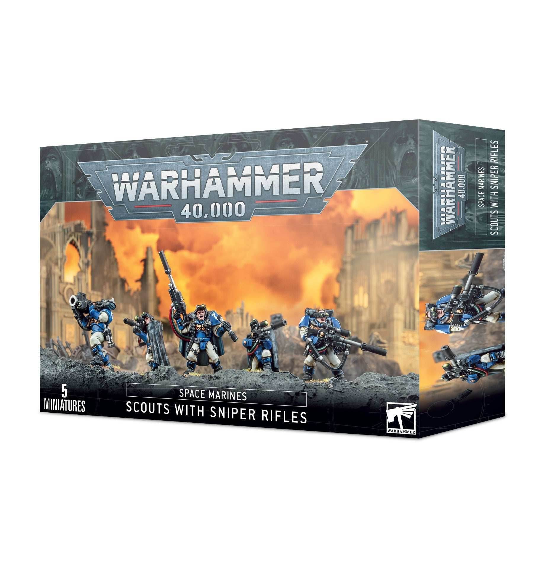 Warhammer 40K: Space Marines Scouts with Sniper Rifles - 
