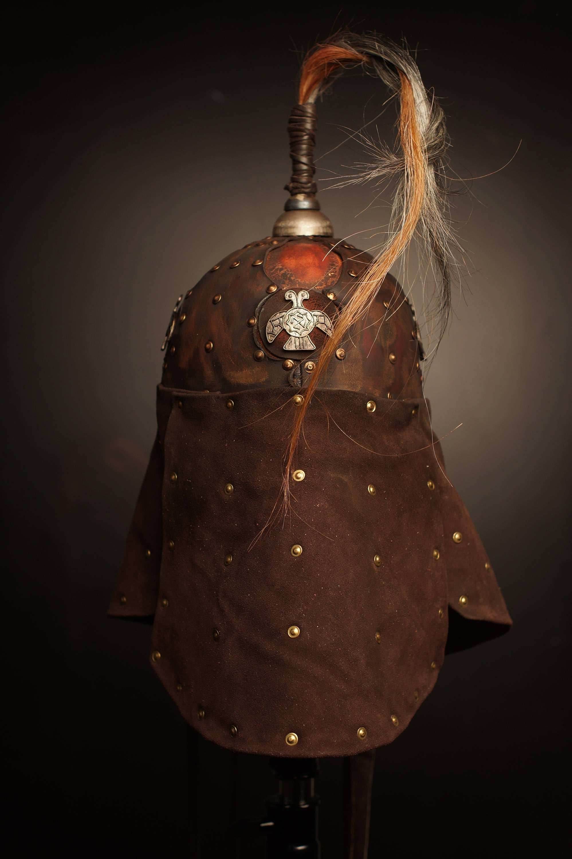 Medieval battle leather helmet - S / helmet #1