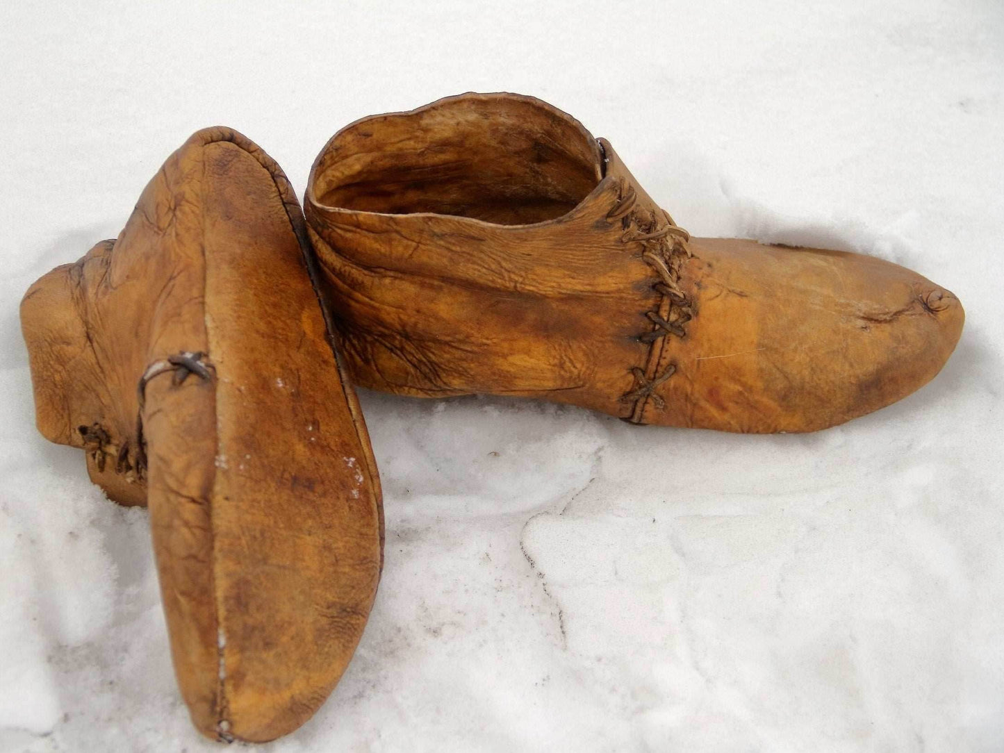Medieval leather boots with soft sole - Beige (pictured) / 5