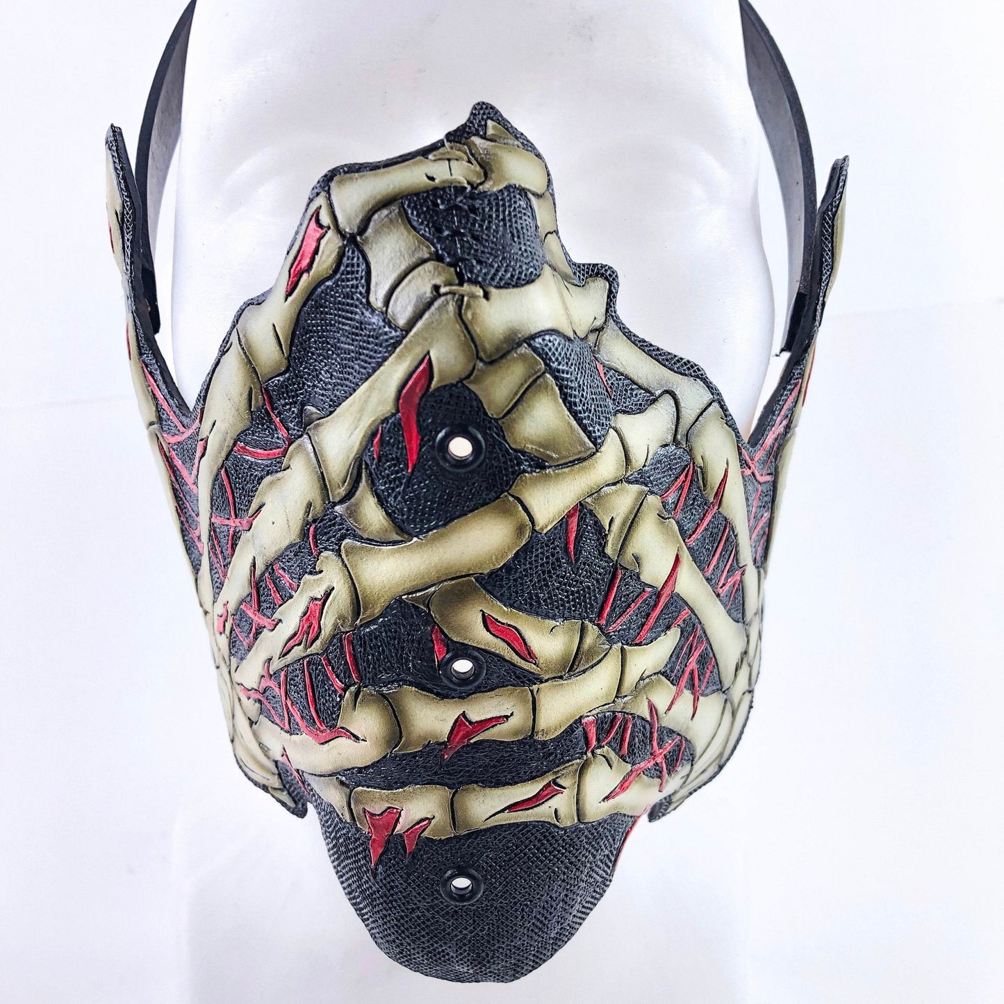 Handcrafted Genuine Leather Skeleton Hand Mask - 
