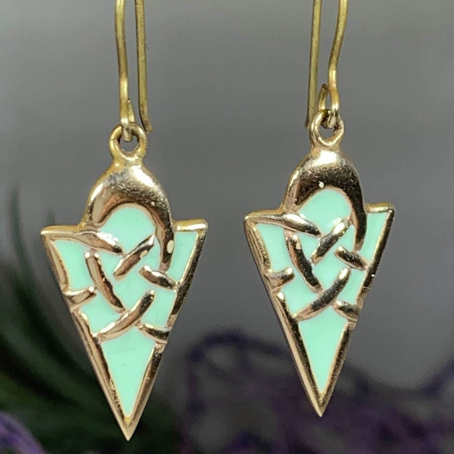 Pastel Celtic Earrings - Green