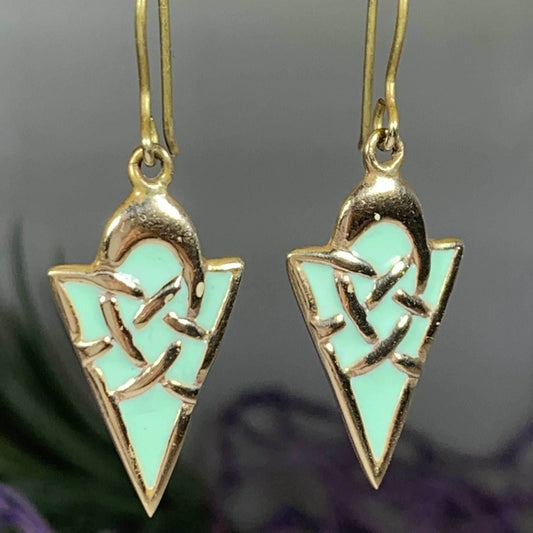 Pastel Celtic Earrings - Green