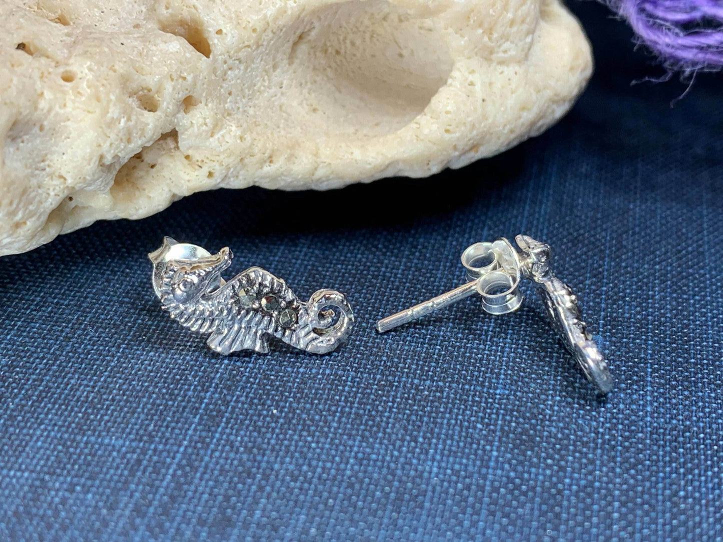 Seahorse Marcasite Earrings - 