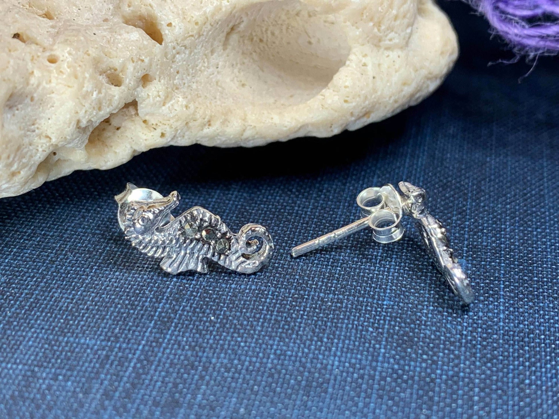 Seahorse Marcasite Earrings - 