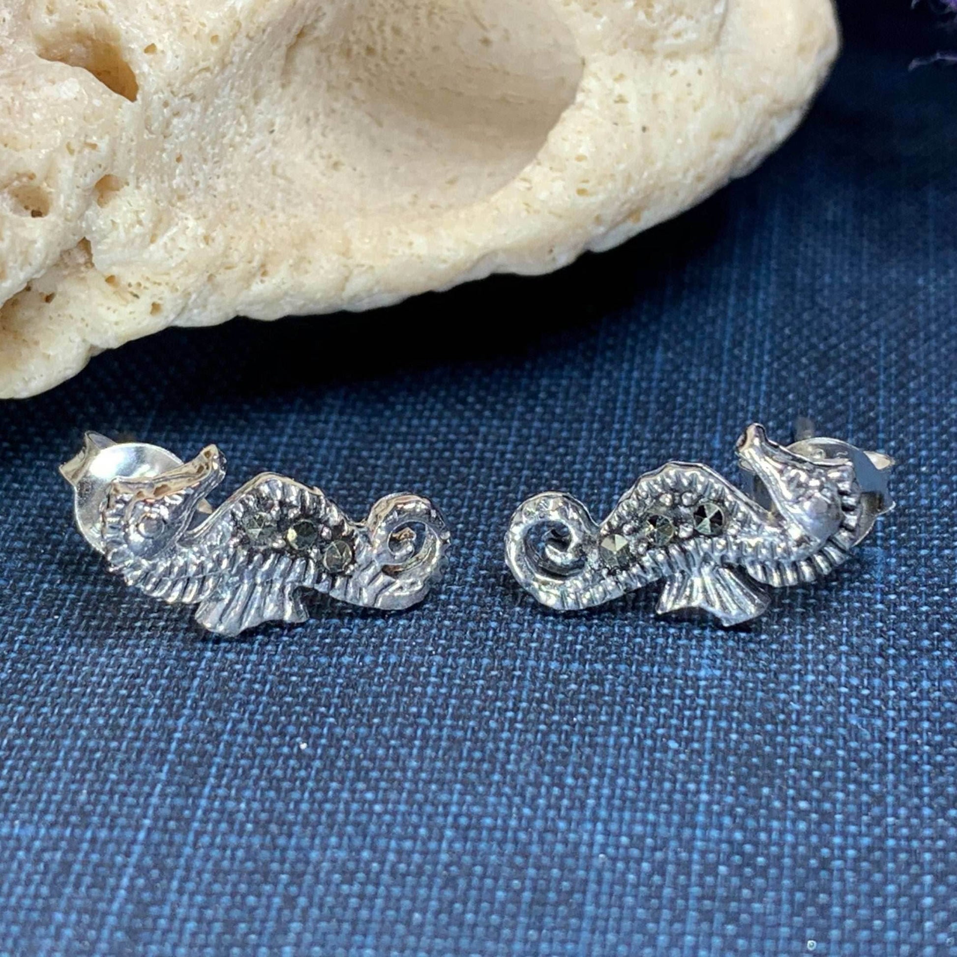 Seahorse Marcasite Earrings - 