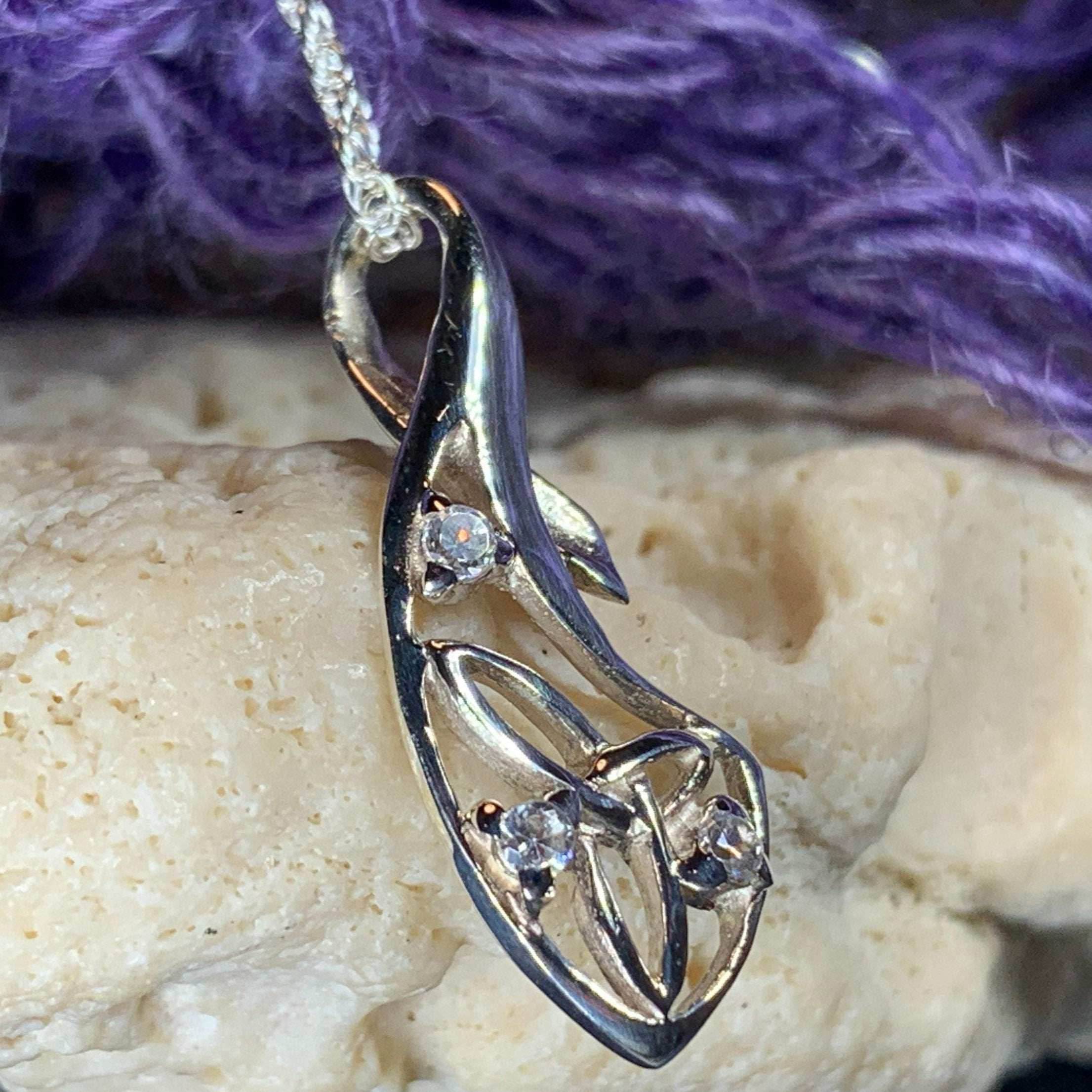 Zirconia Trinity Knot Necklace - 