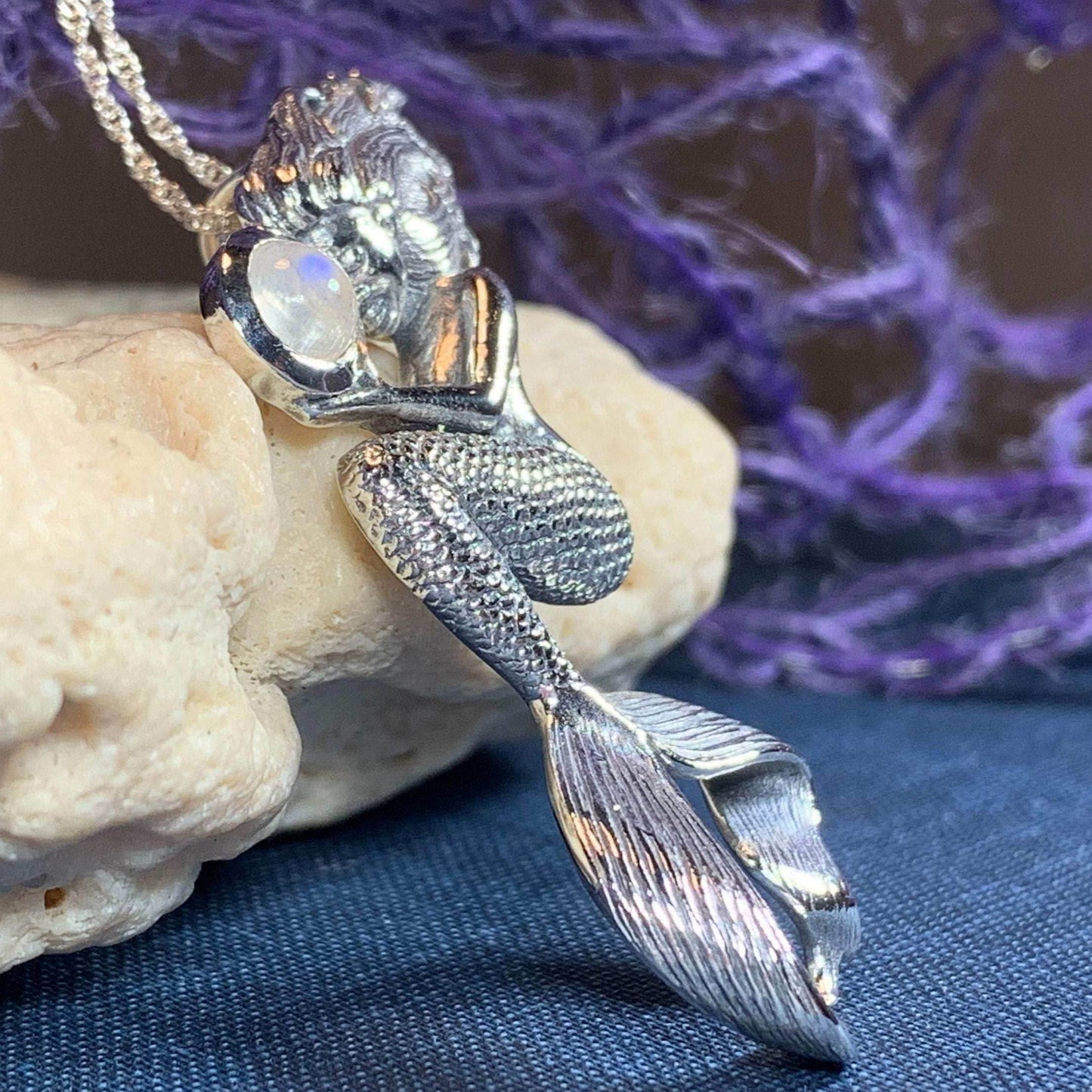Moonstone Mermaid Necklace - 