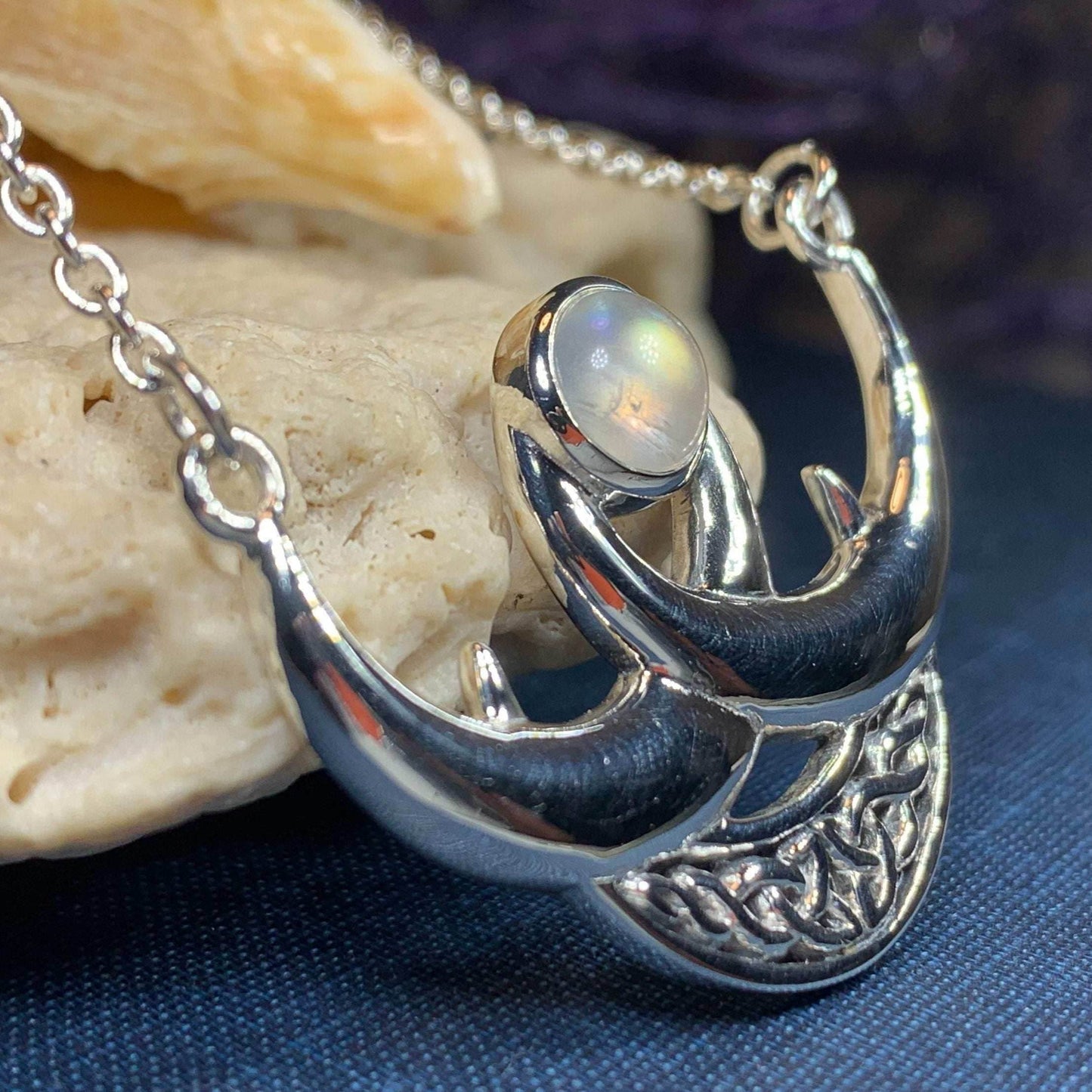 Beauty of Triple Moon Necklace - Amethyst
