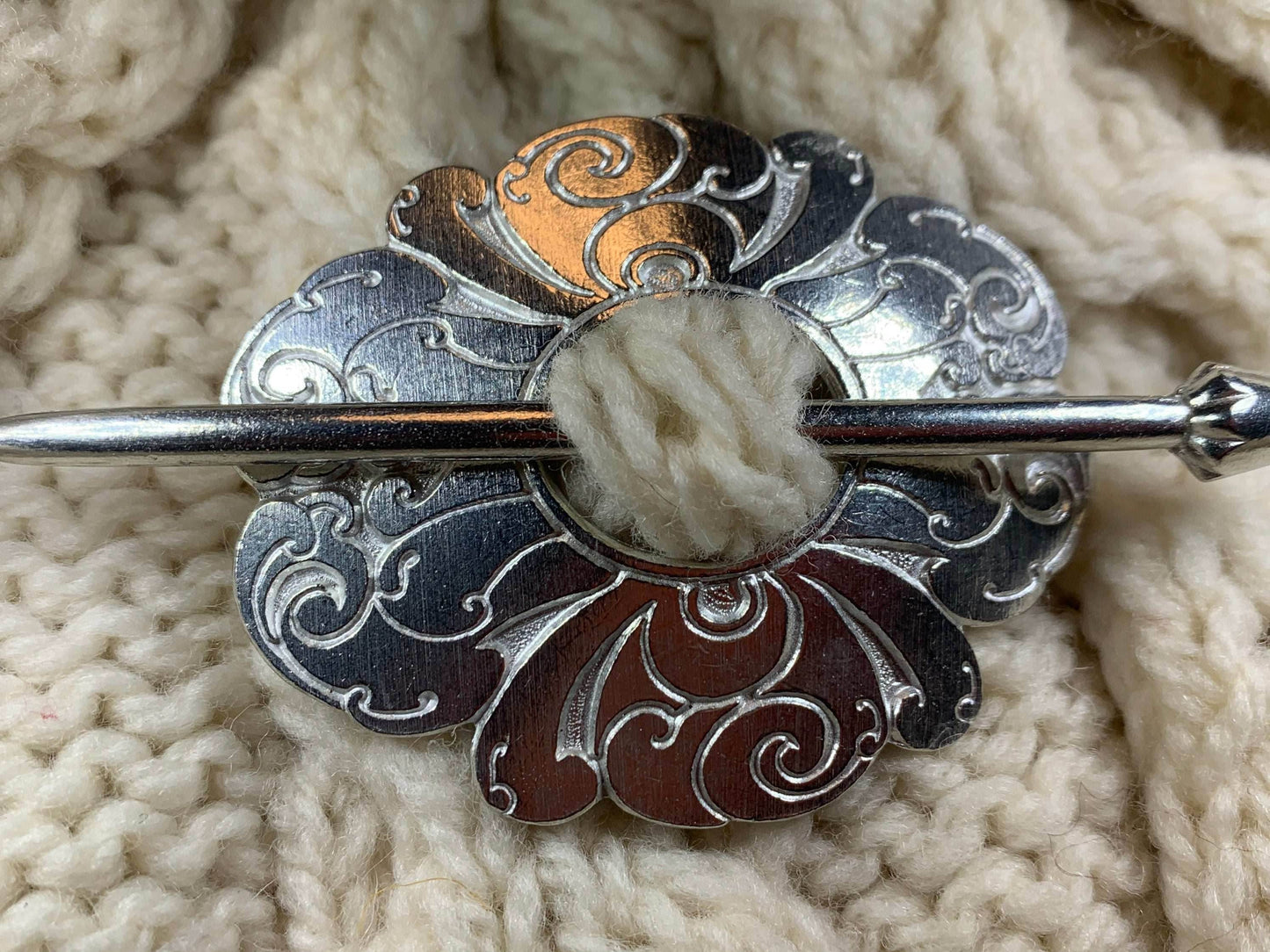 Celtic Flower Scarf Ring - 