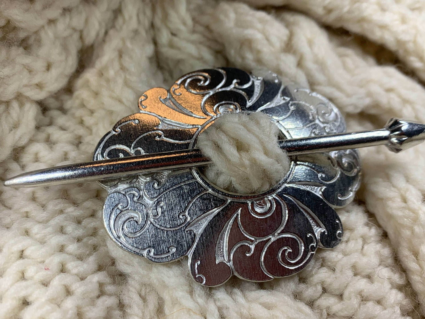 Celtic Flower Scarf Ring - 