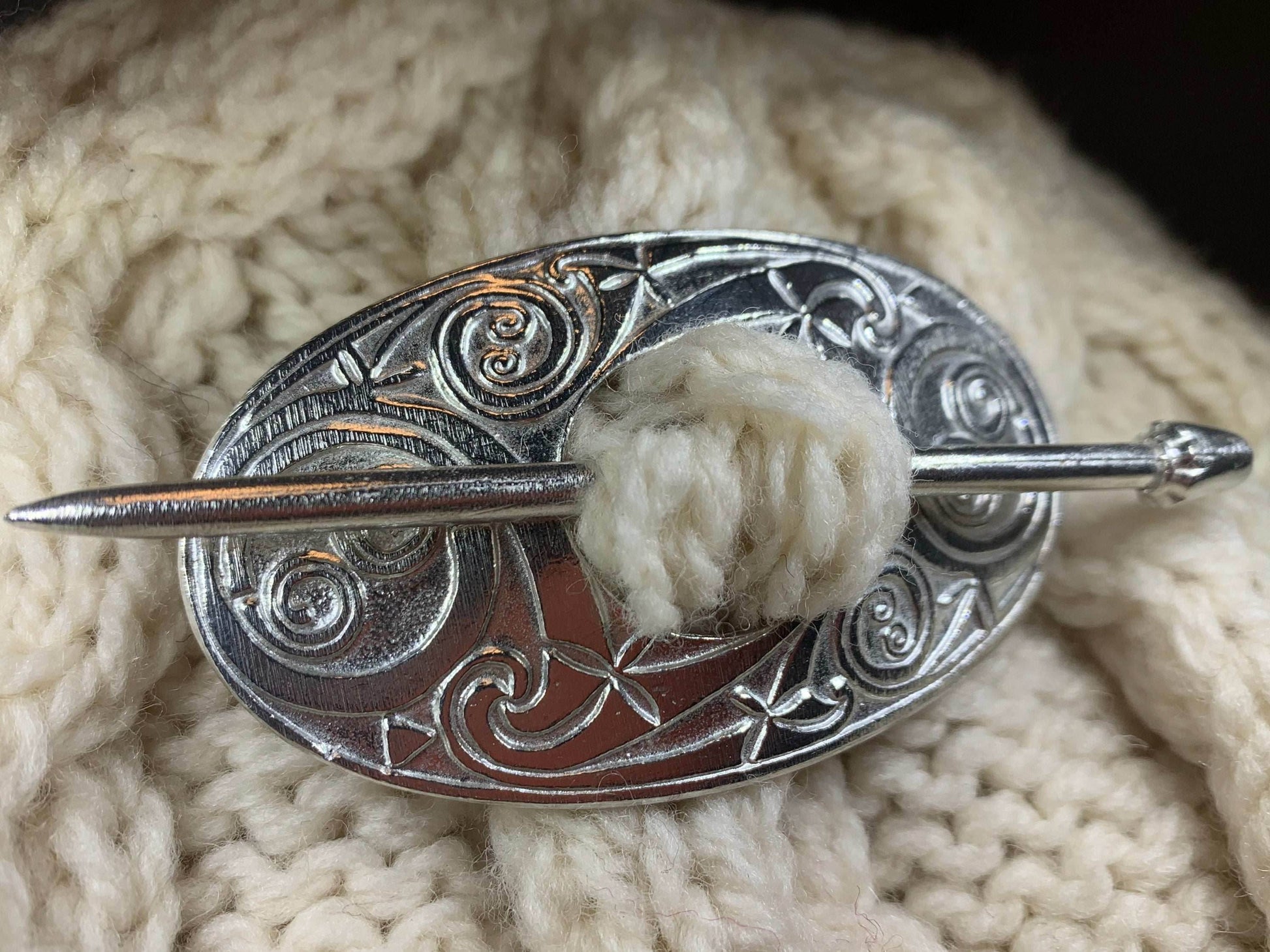 Celtic Oval Scarf Ring - 