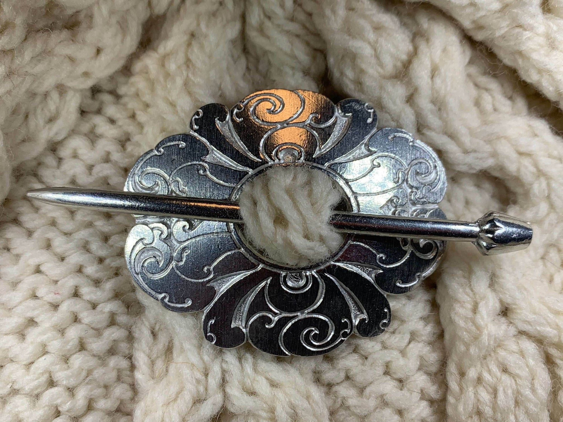 Celtic Flower Scarf Ring - 