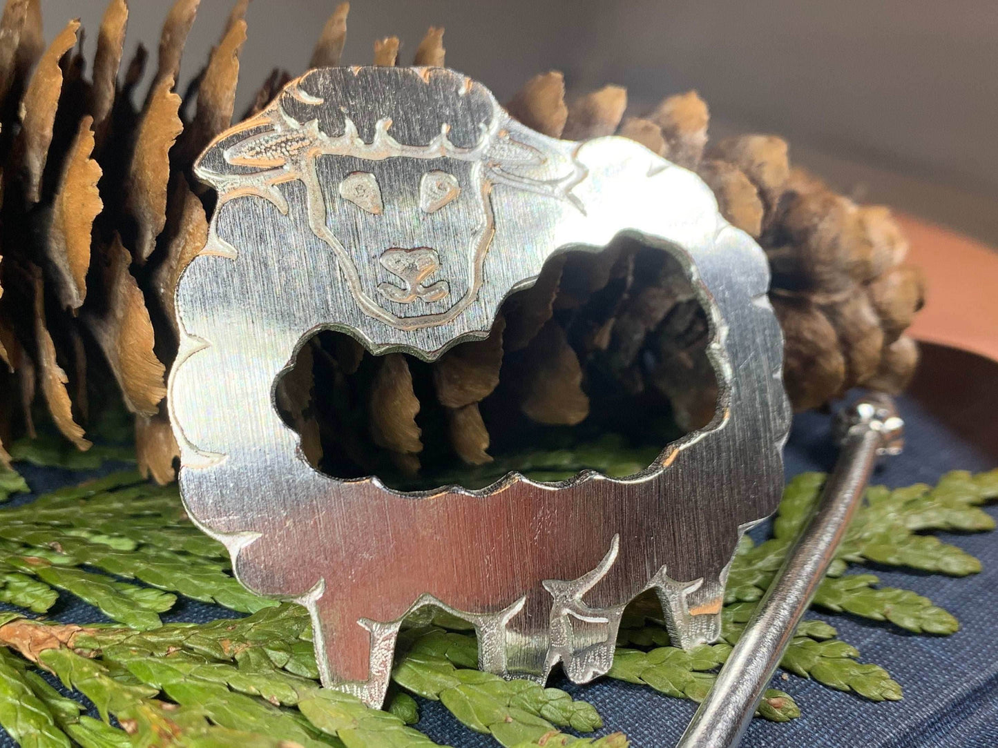Wooly Sheep Scarf Ring - 