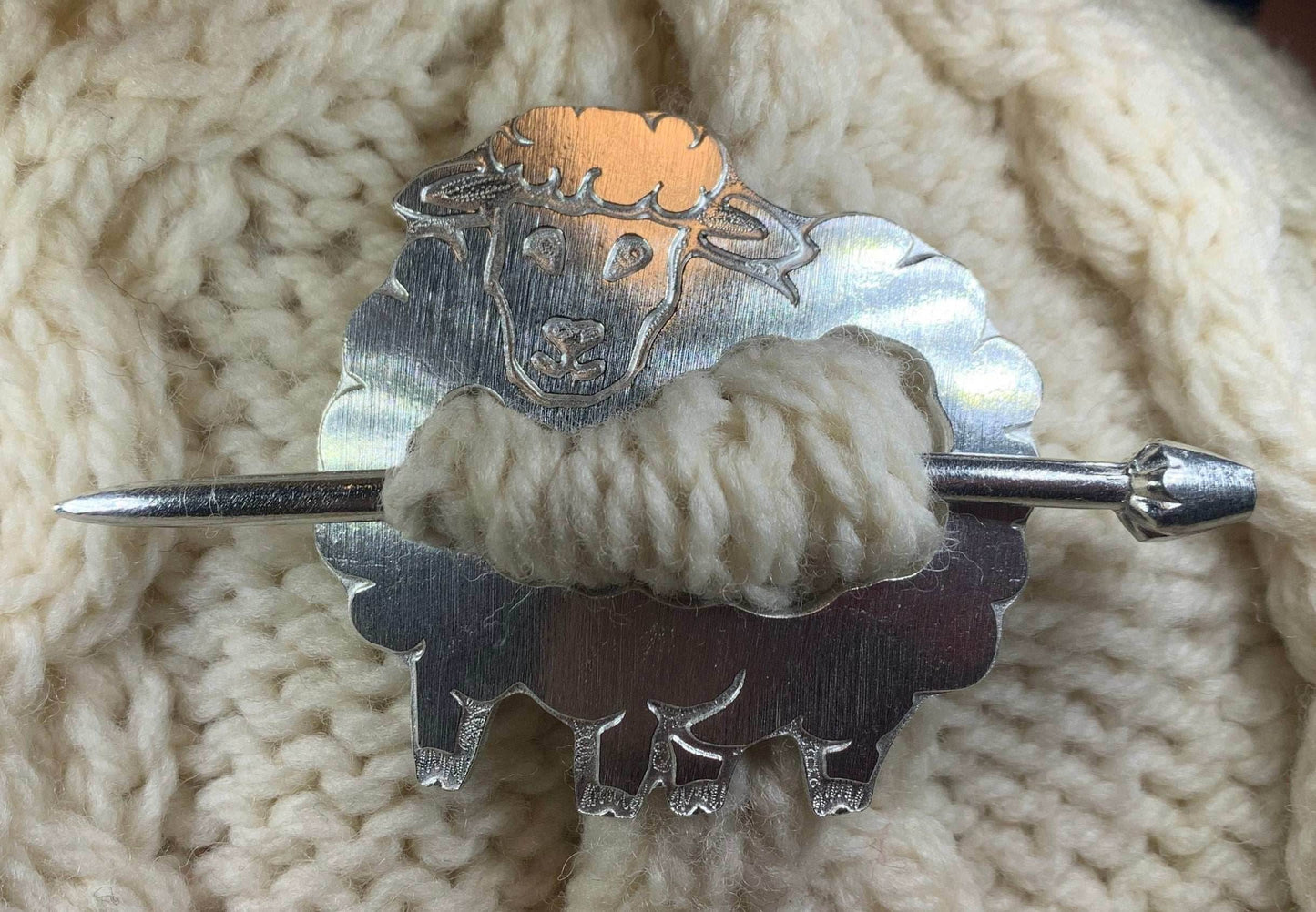 Wooly Sheep Scarf Ring - 