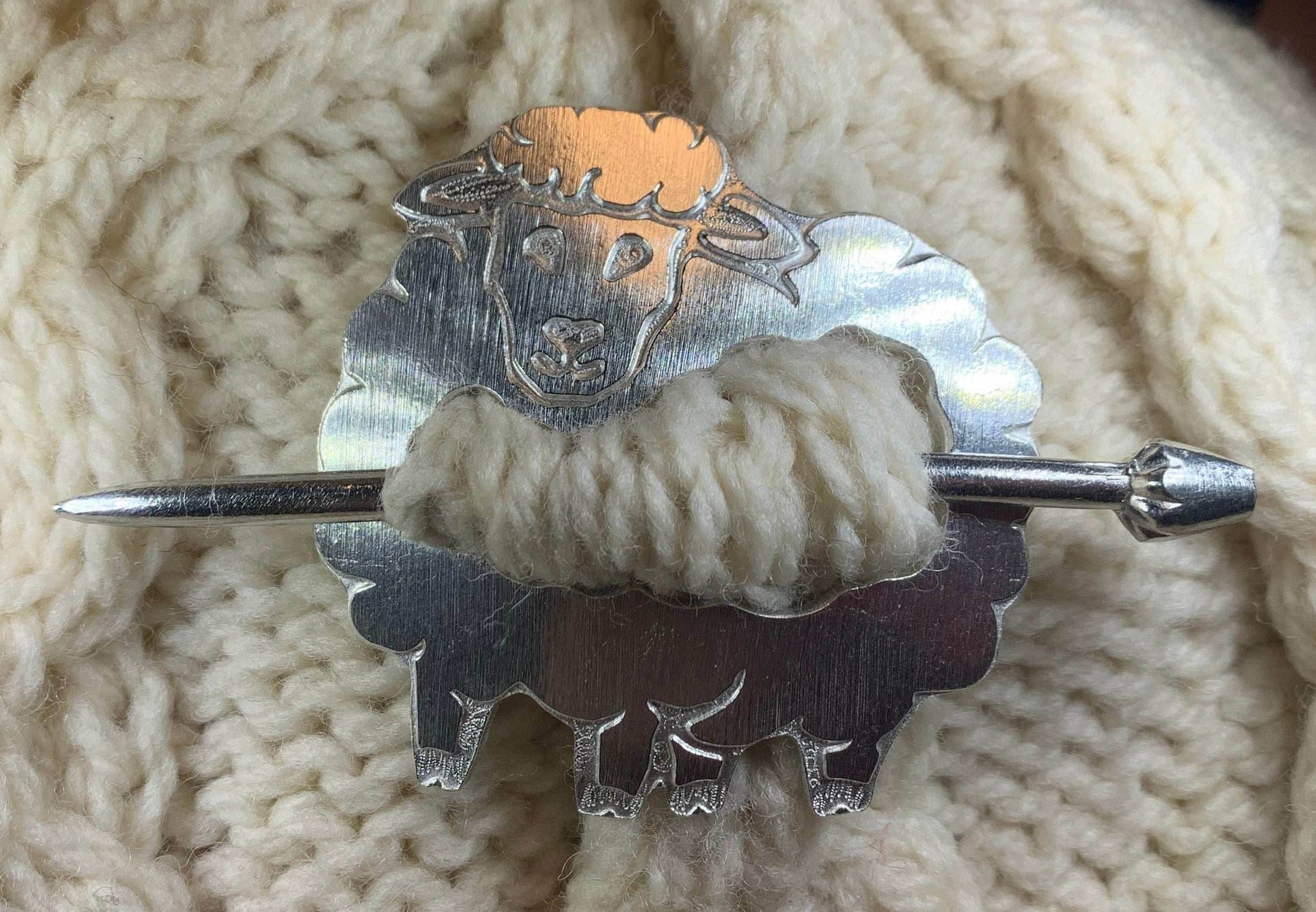 Wooly Sheep Scarf Ring - 