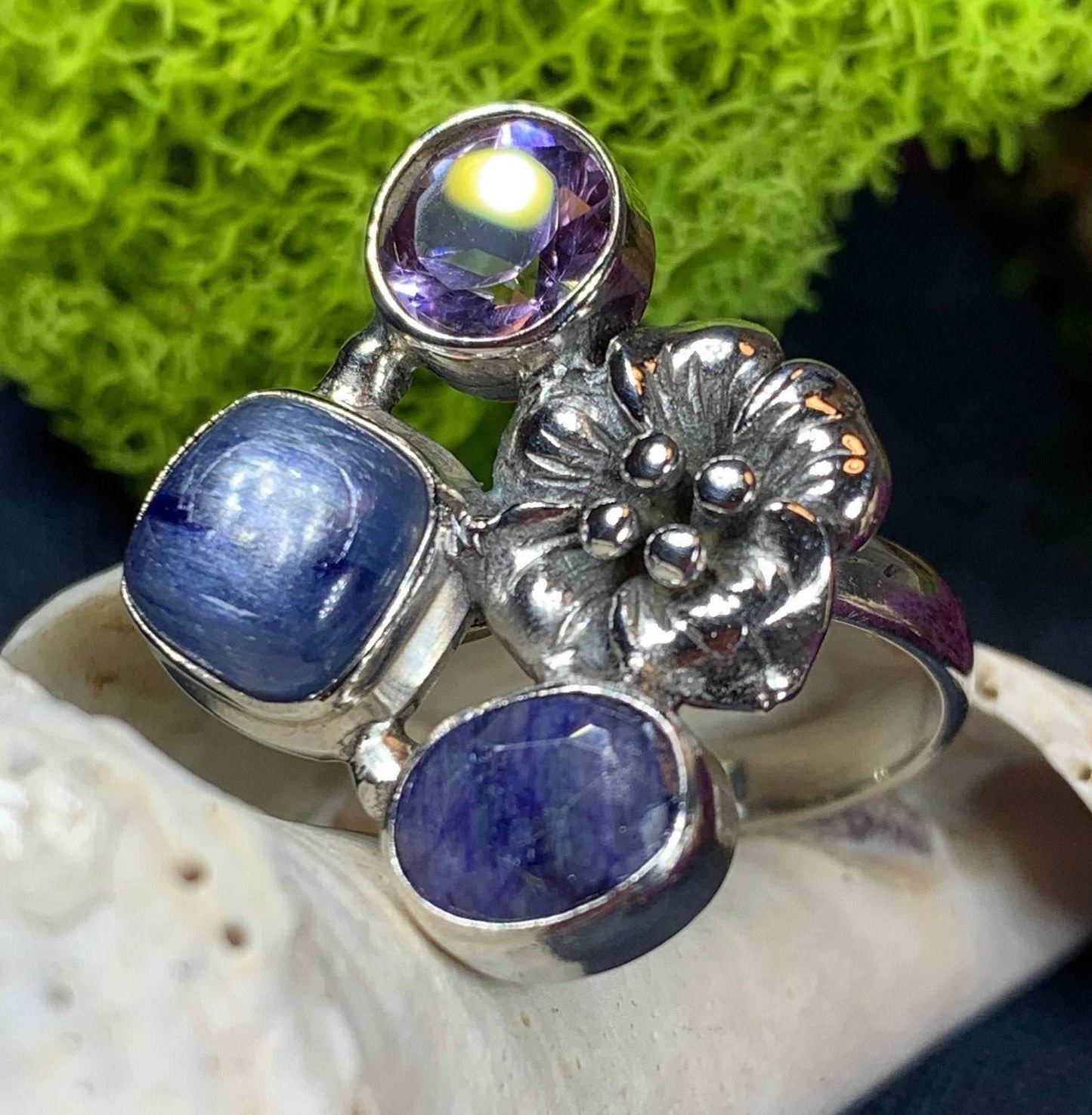 Summer Flower Ring - 8 / Double Apatite