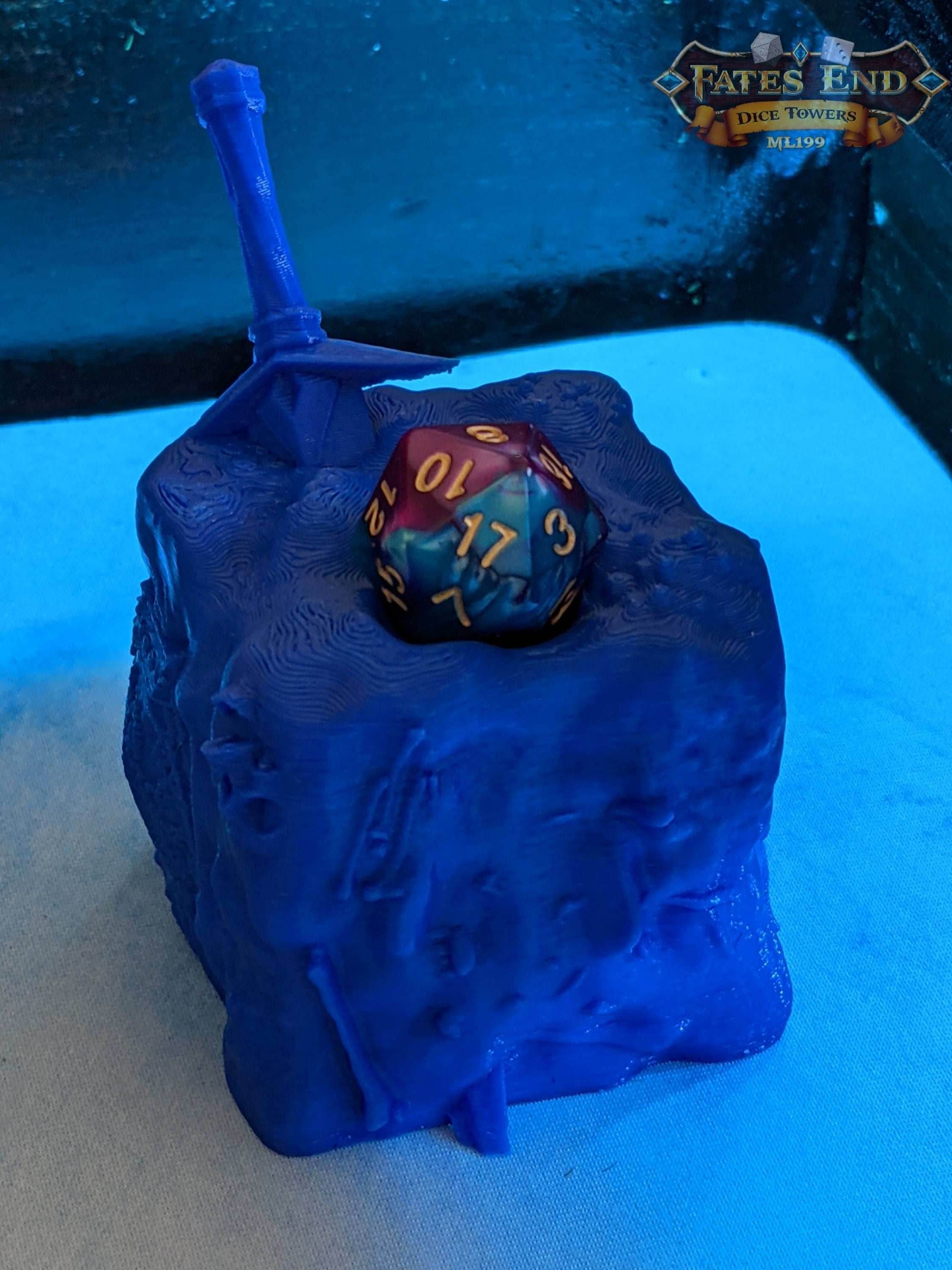 Gelatinous Cube 3D Printed Dice Jail | RPG Dice Vault | D20 Storage Box | Player Gift - Embrace the Curious Confinement! - Black / Yes- Include Random Dice Set