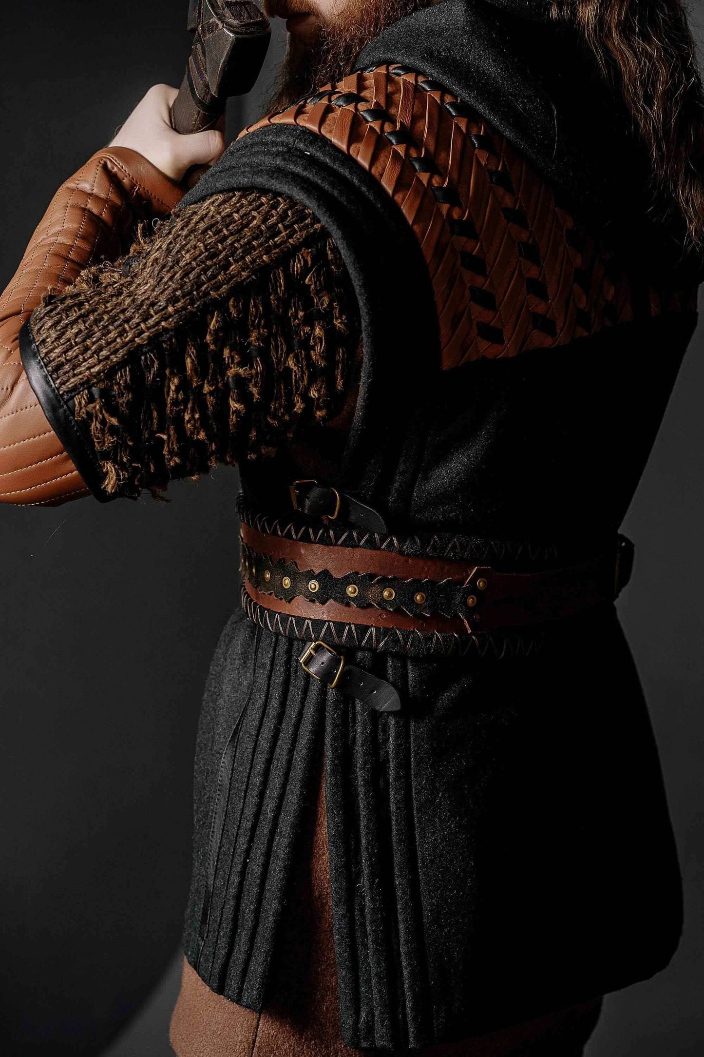 Ubbe leather wide belt - brown (like on foto)