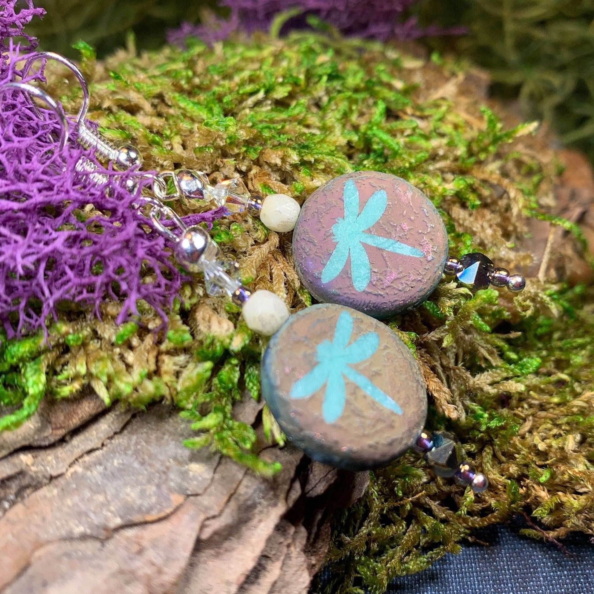 Summer Dragonfly Earrings - Blue