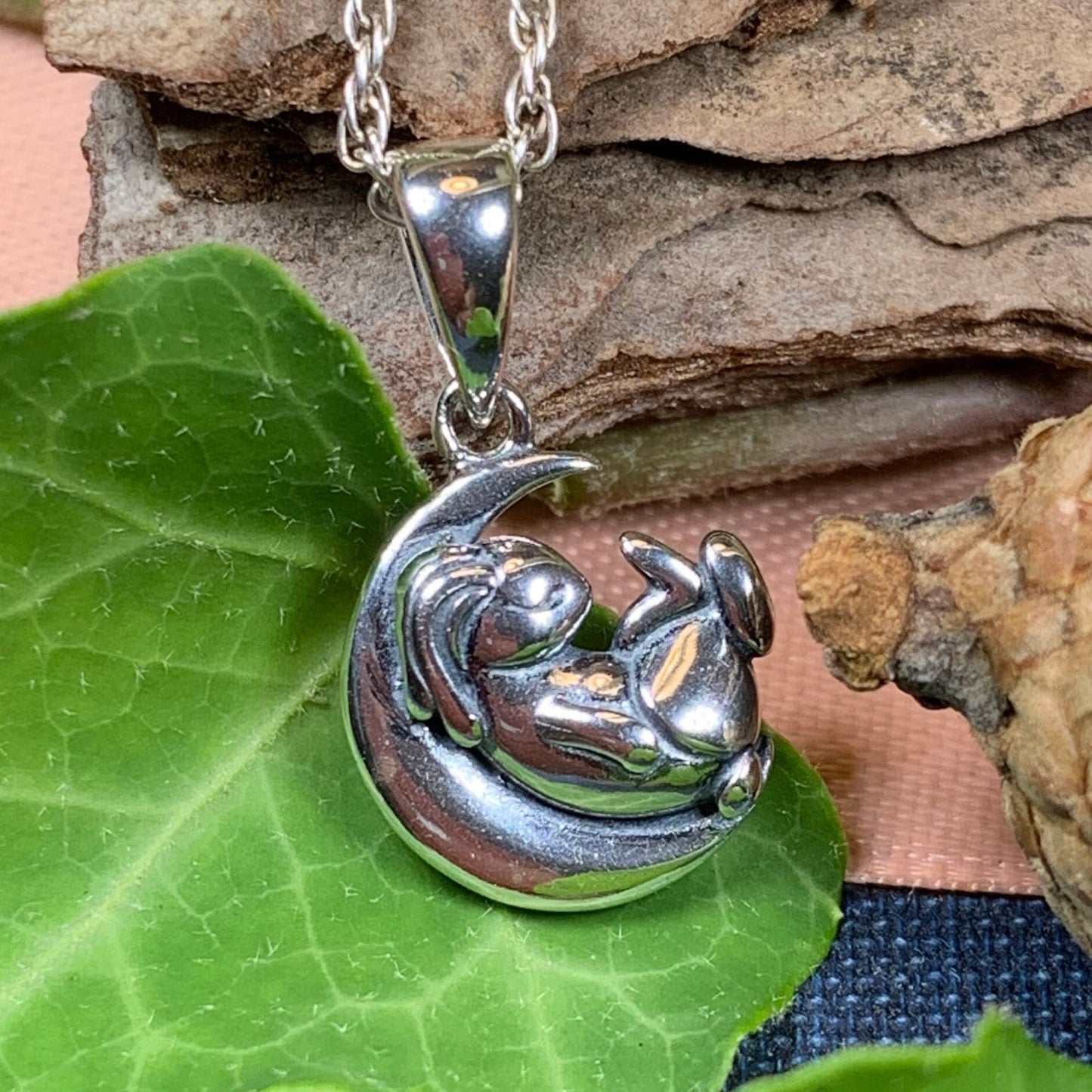 Sleepy Rabbit Moon Necklace
