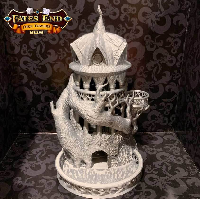 Fates End Druid Dice Tower - Green Bronze / Without Tray