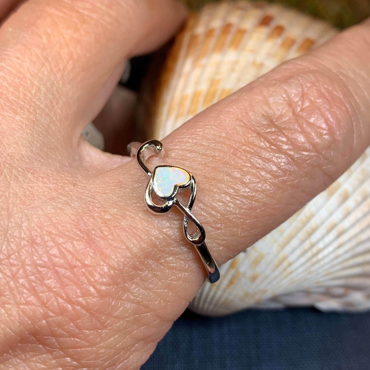 Music Note Opal Ring - Blue / 5