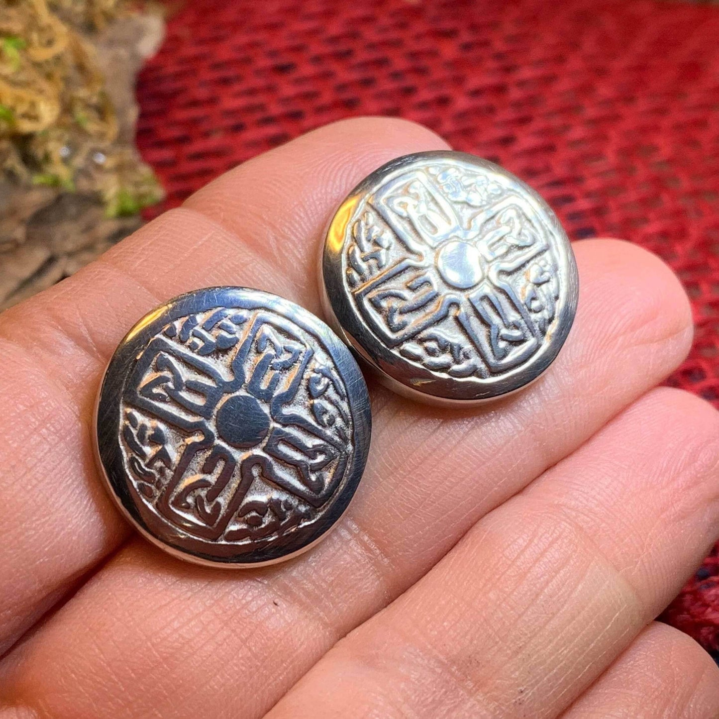 Round Celtic Cross Cuff Links - 