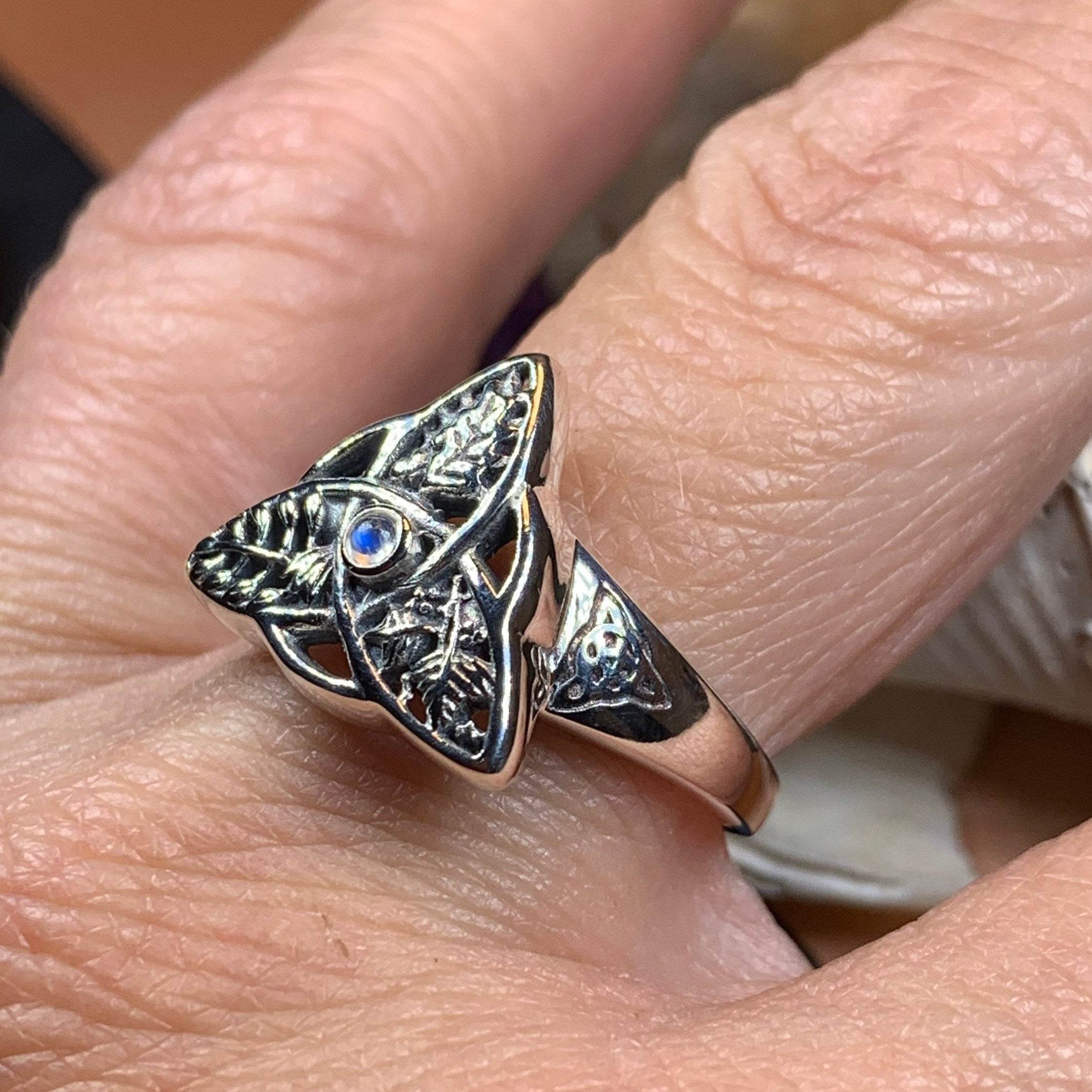 Oak Ash Thorn Moonstone Ring - 5