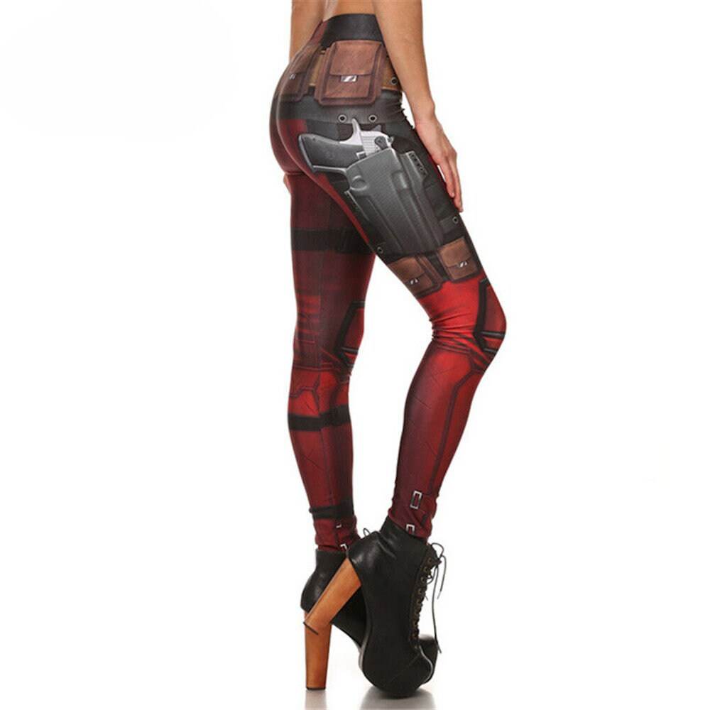 Death Pool Leggings | Yoga Pants | Cosplay Stretchy - Small