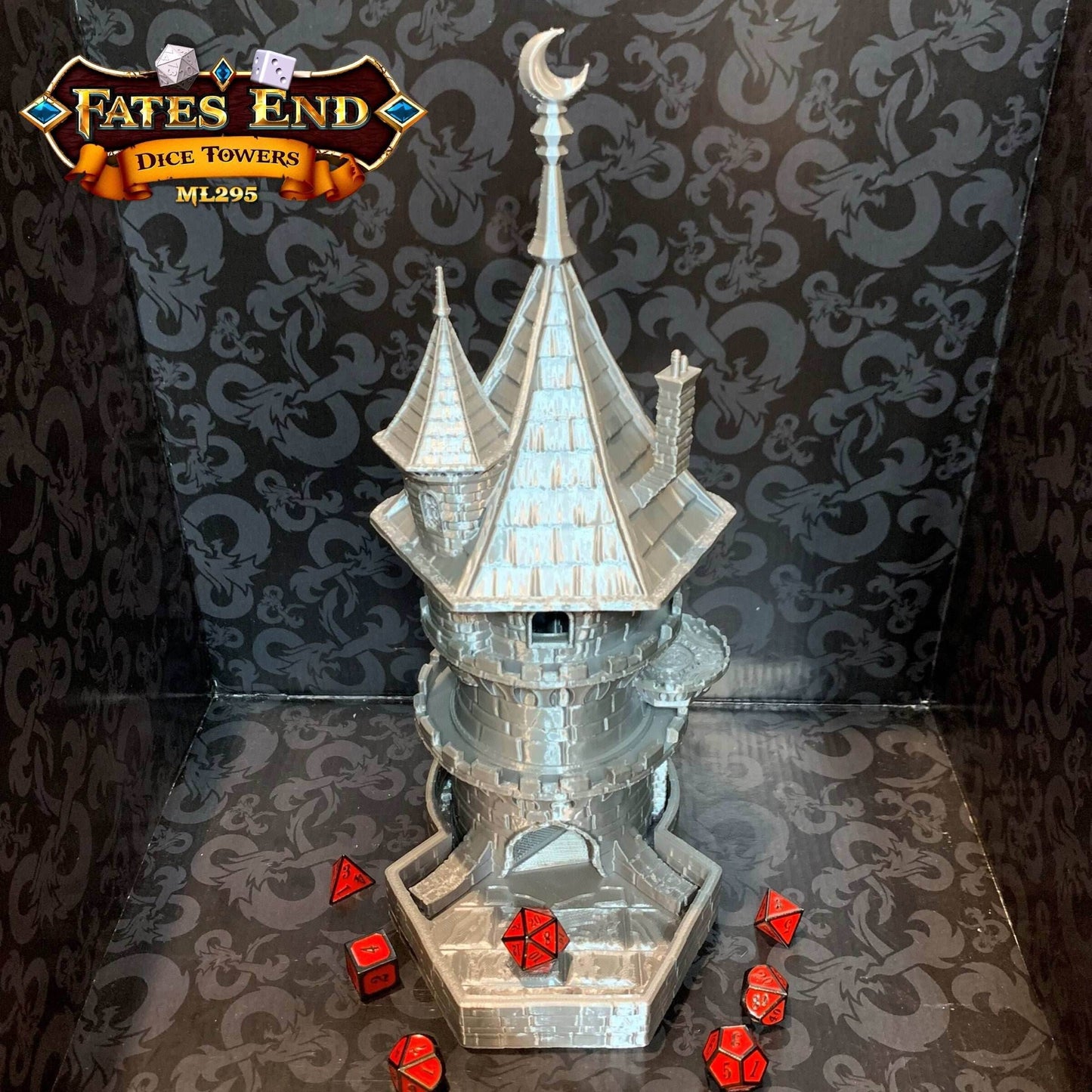 Fates End Wizard Dice Tower - Green Bronze / Without Tray