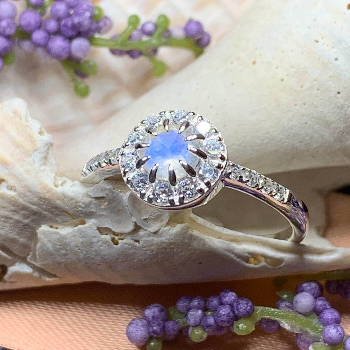 Vera Moonstone Solitaire Ring - 5