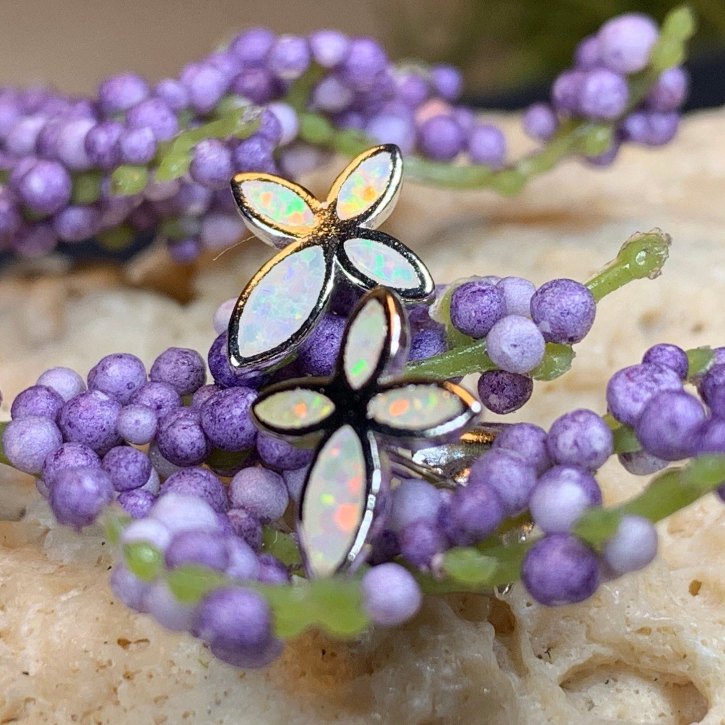 Opal Cross Earrings