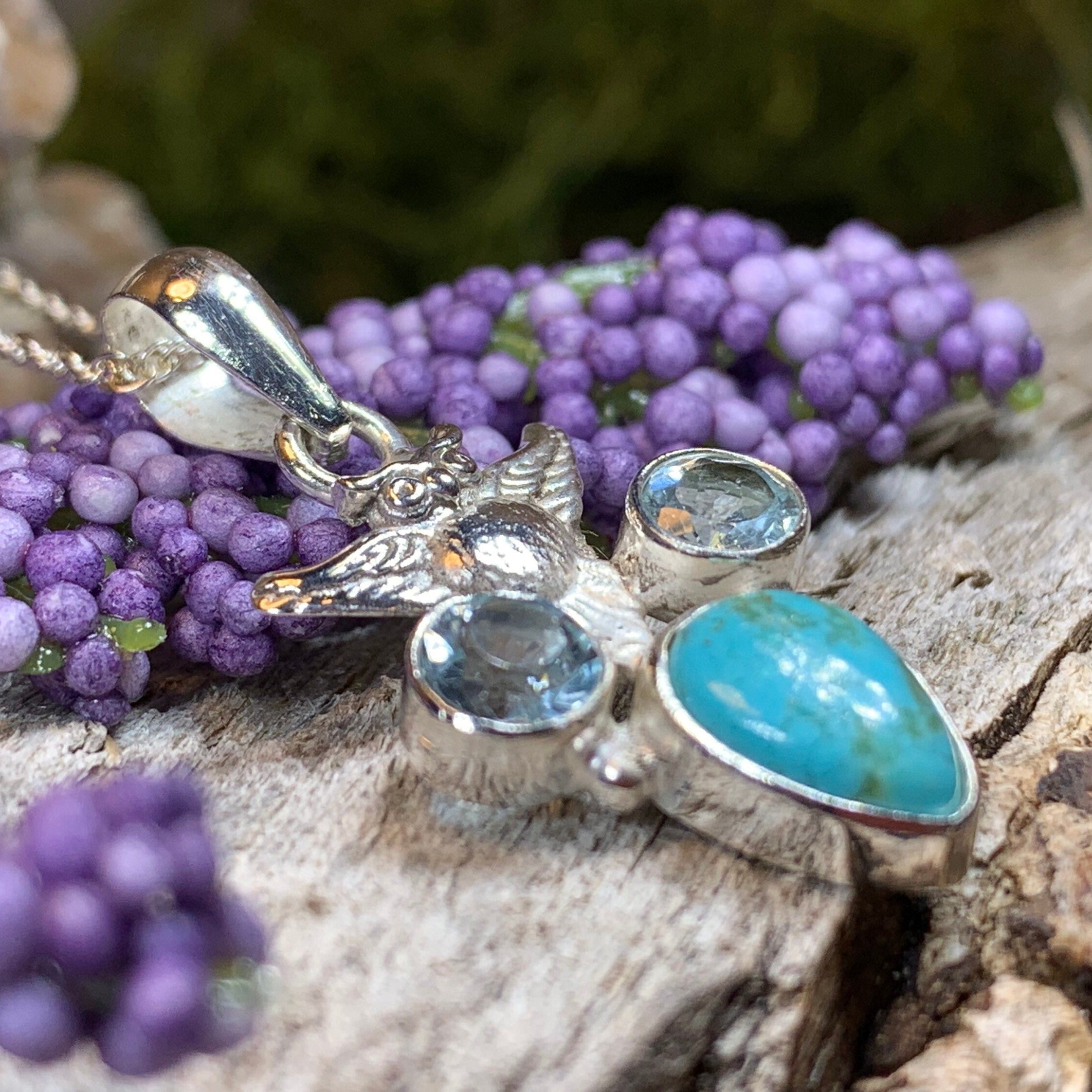 Blue Sky Owl Necklace