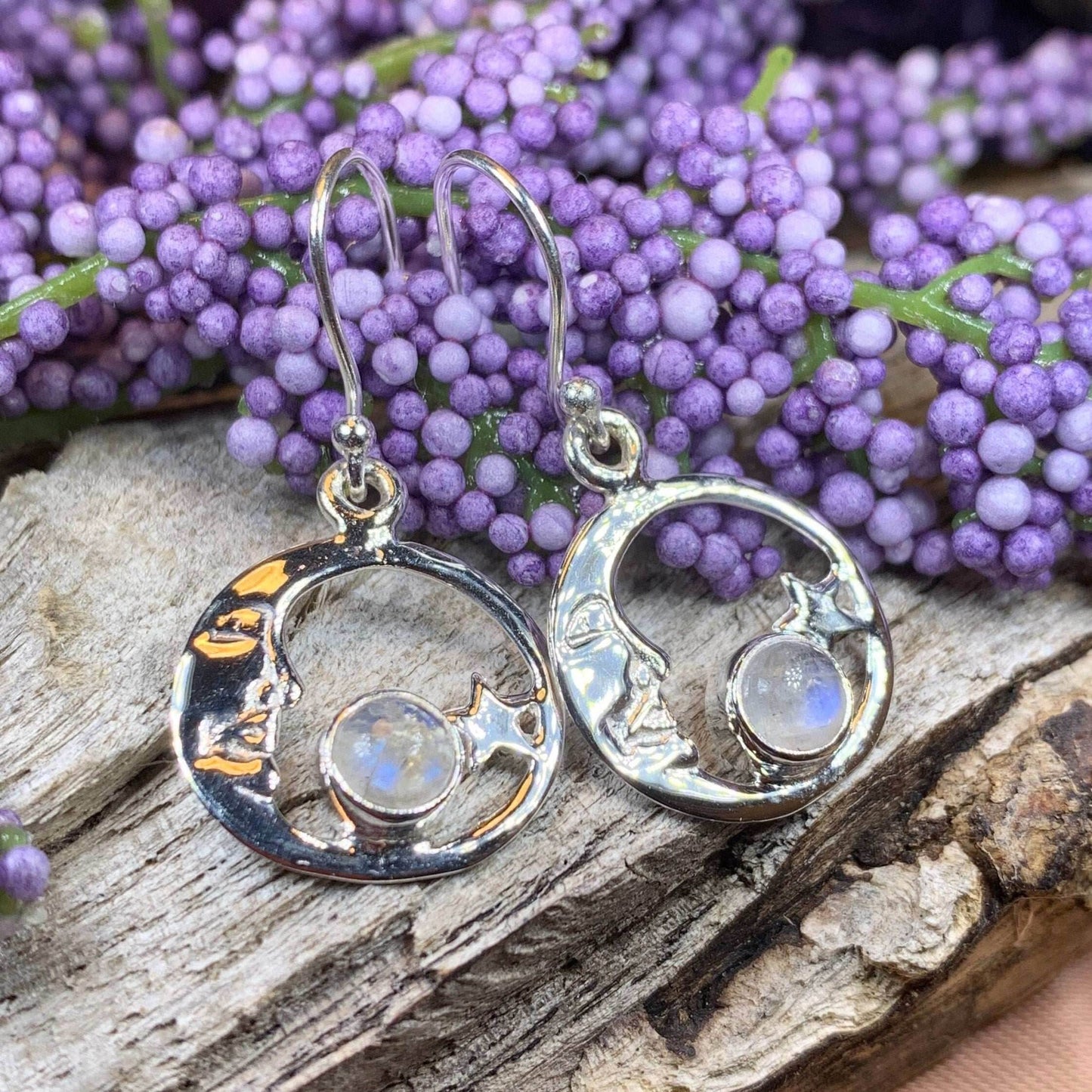 Serenade Crescent Moon Earrings - Moonstone