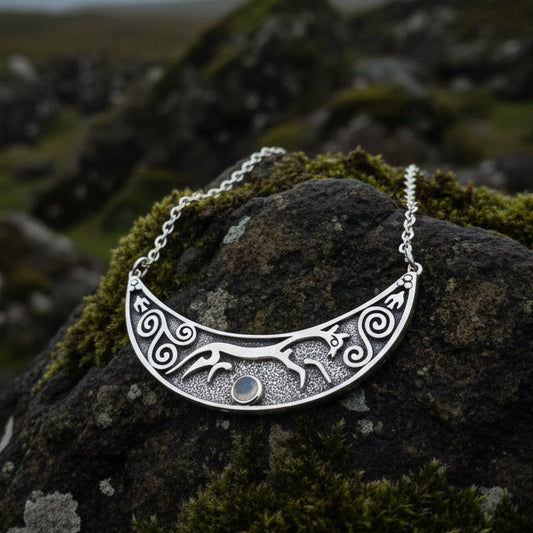 Epona Celtic Horse Moonstone Necklace