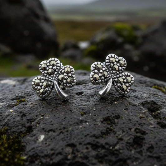 Marcasite Shamrock Earrings