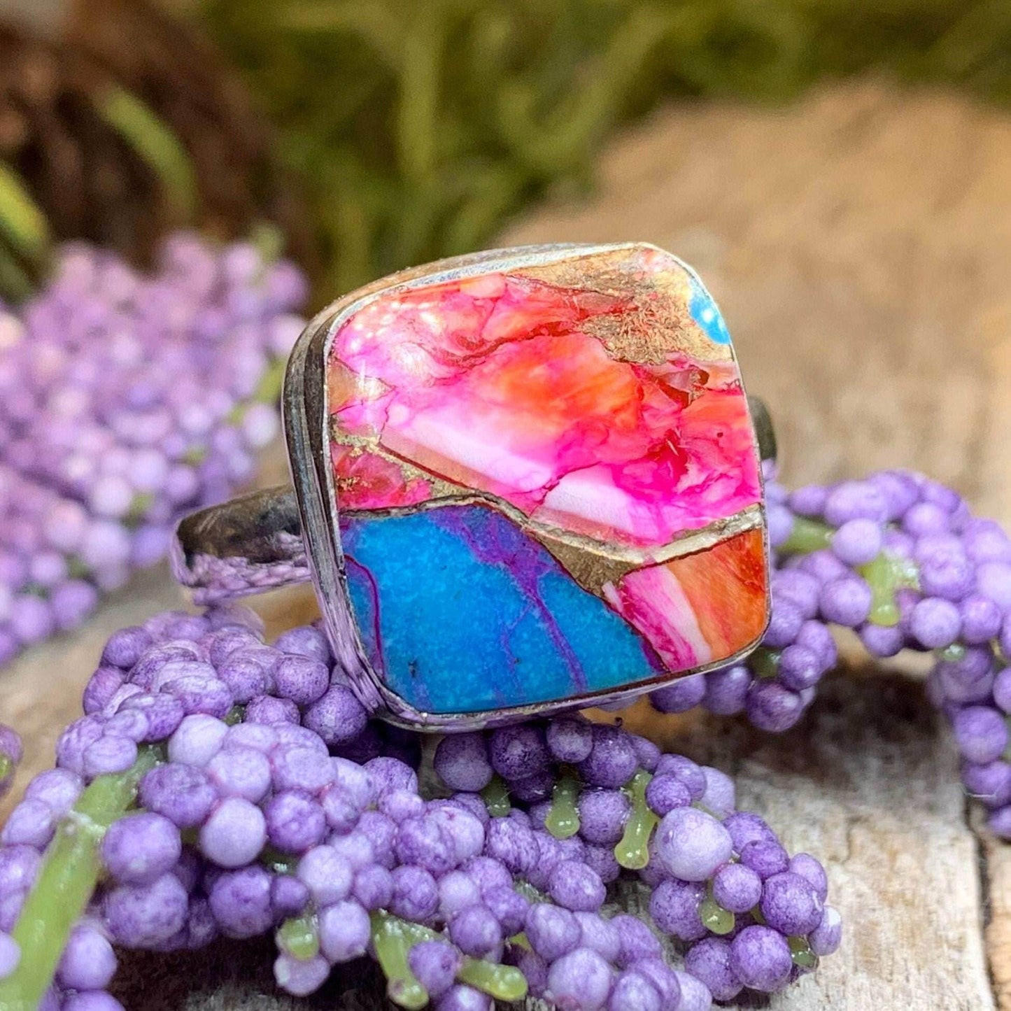 Fairy Glen Turquoise Ring - 7 / Square
