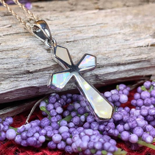 Melrose Celtic Cross Necklace - 18 / Mother of pearl