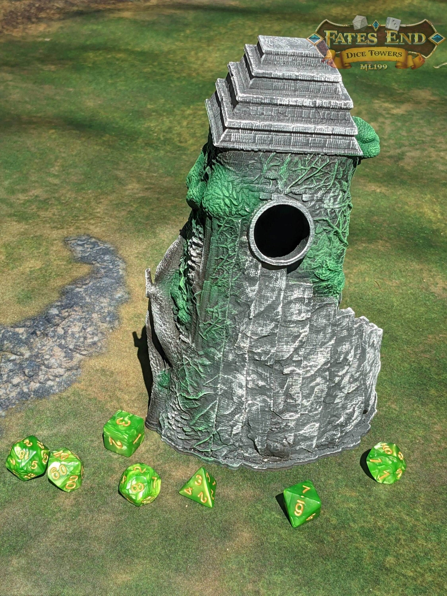 Centaur Dice Tower - Fate's End Collection - Gallop Through Mythical Realms with Every Thundering Roll. - Black / Yes- Include Random Dice Set