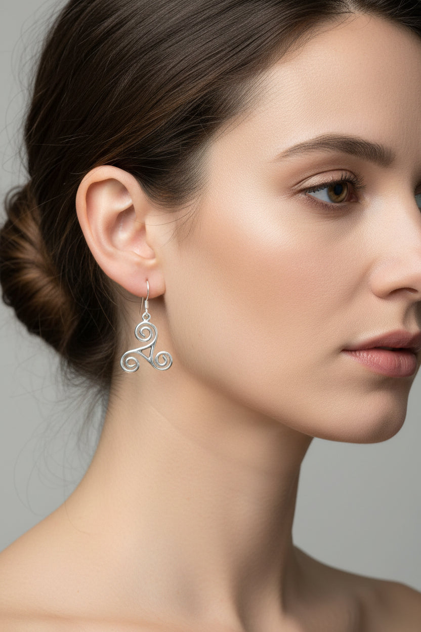 Elfwyn Celtic Spiral Earrings
