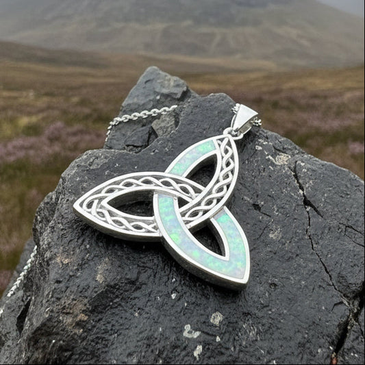 Fire Opal Celtic Knot Necklace