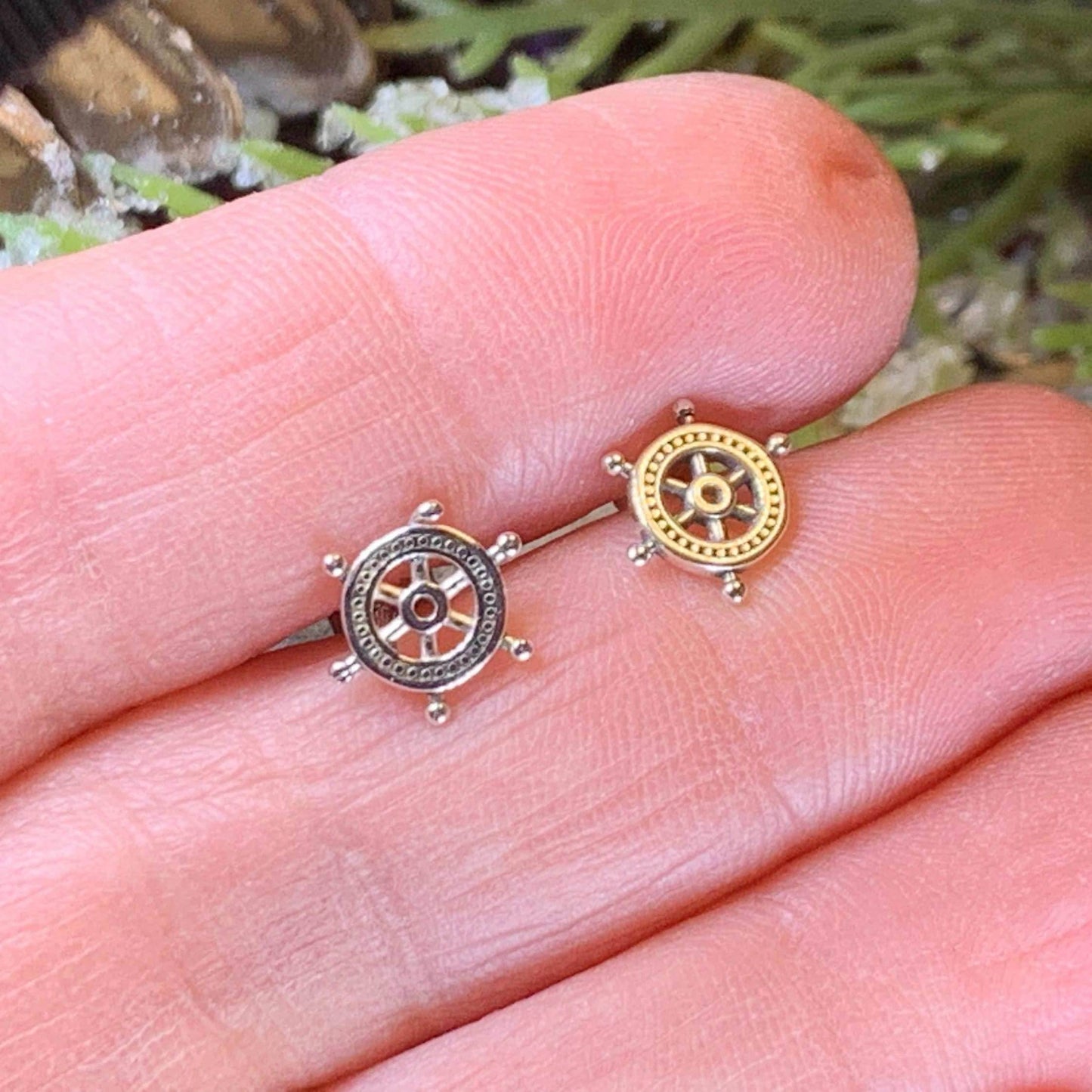 Ship's Helm Stud Earrings - 