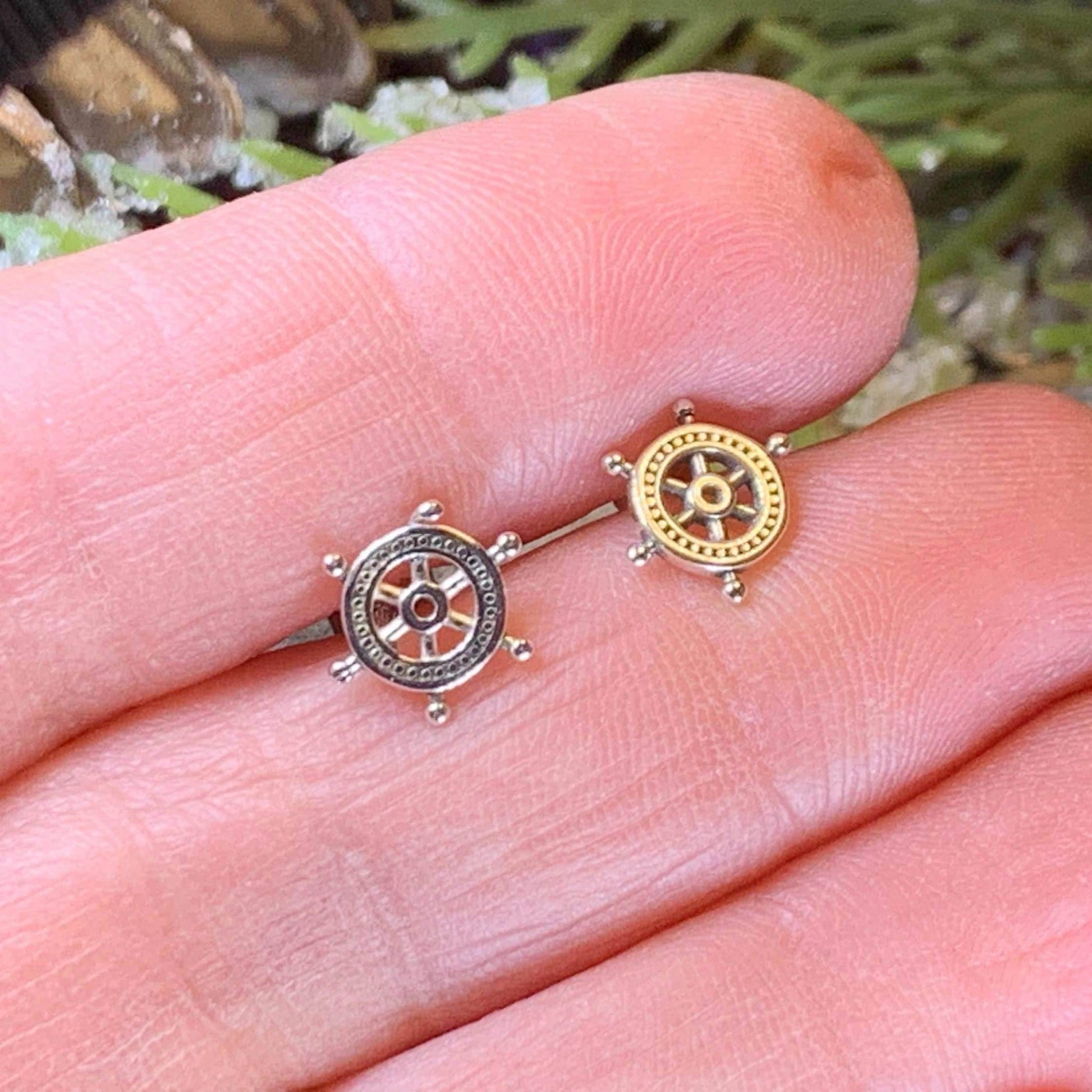 Ship's Helm Stud Earrings - 