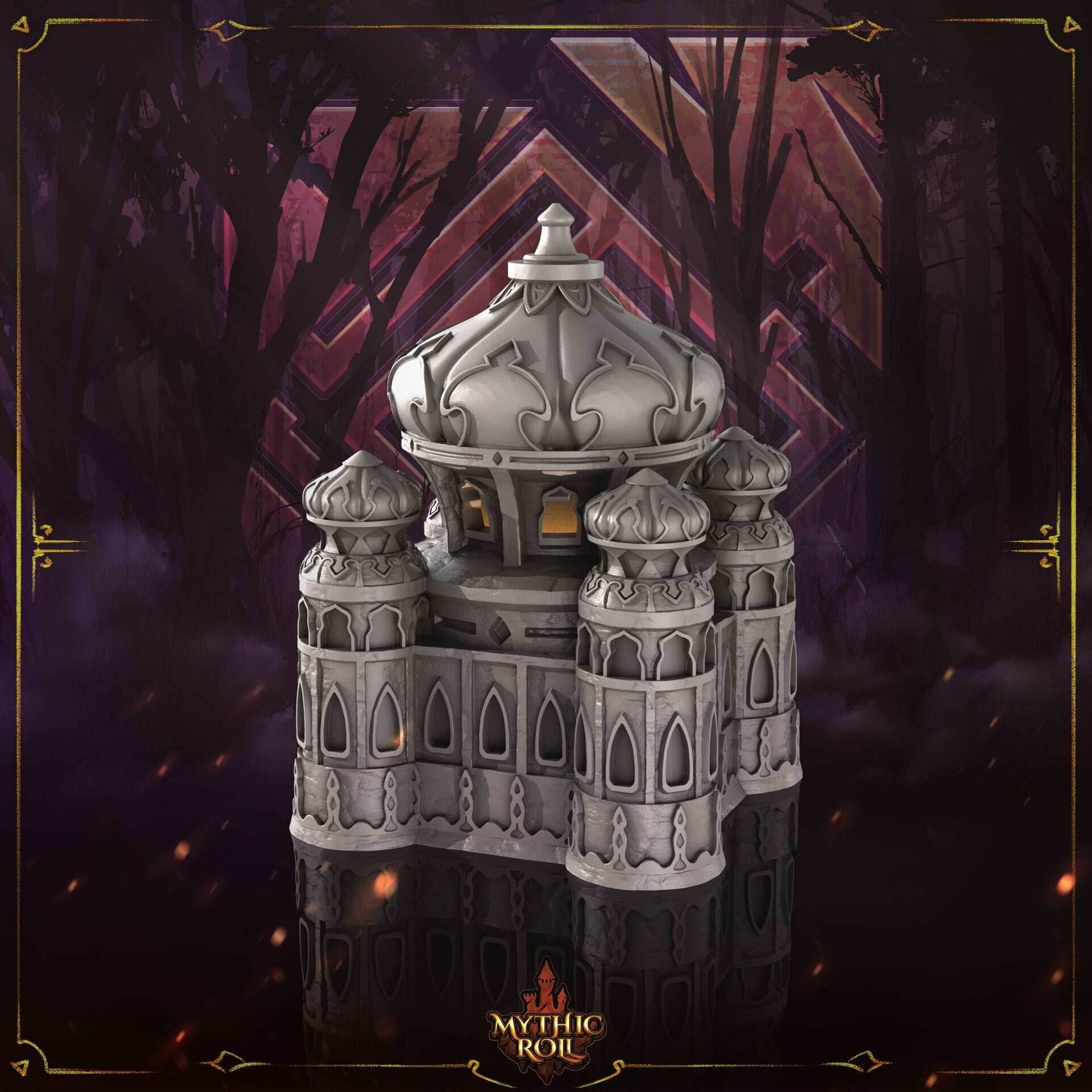 Dar as Salaam 3D Printed Dice Jail | RPG Dice Vault | D20 Box | Mythic Roll Collection - Guard Your Dice with the Mystique of Ancient Sands. - Black / Yes- Include Random Dice Set