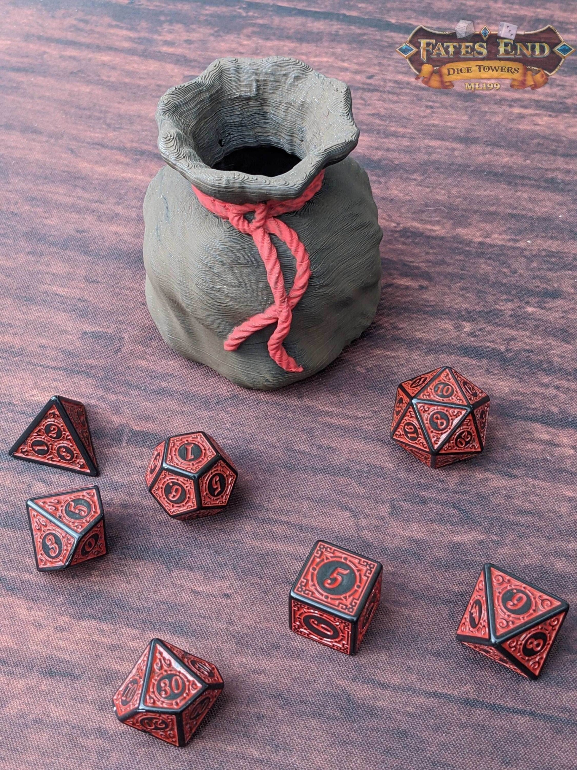 Bag of Holding 3D Printed Dice Jail | RPG Dice Vault | D20 Storage Box | Player Gift - Store Your Dice in Enchanted Depths Beyond Reality! - Black / Yes- Include Random Dice Set