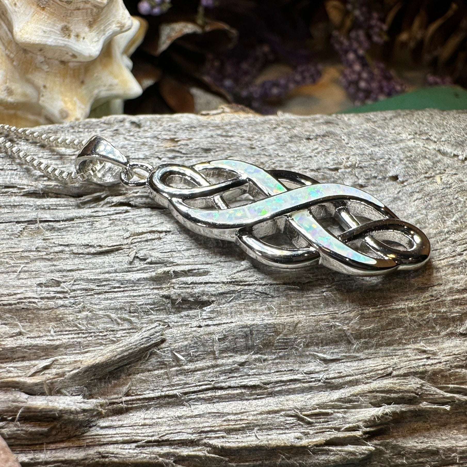 Fire Opal Celtic Infinity Necklace